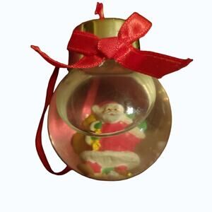 Vintage Papel Glass Water Ball Santa Ornament Snow Wonder It's Christmas